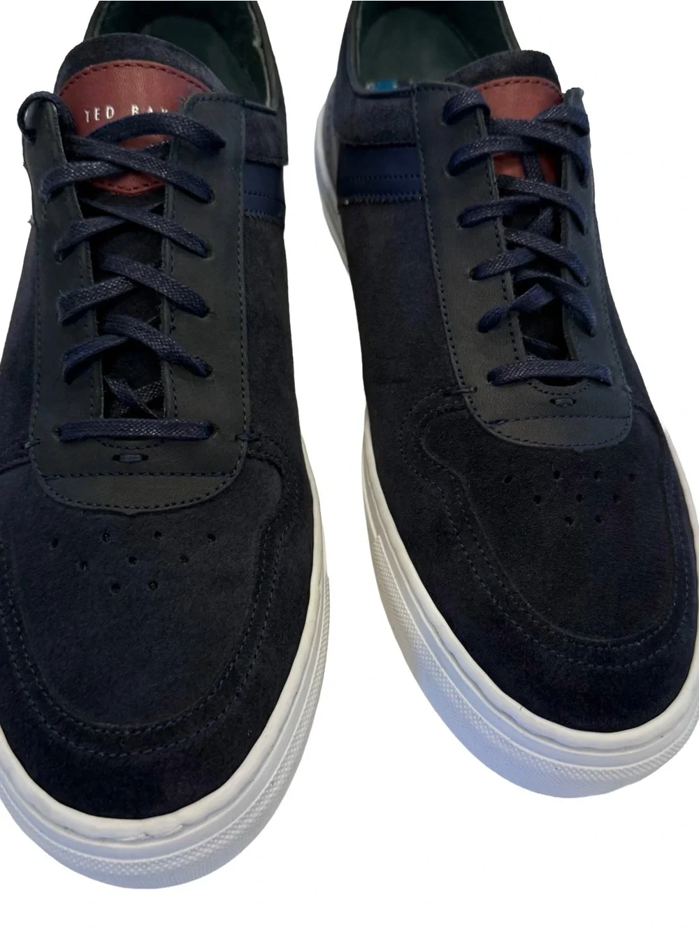 Ted Baker Men’s Dark Blue Retro Sneakers White Rubber Soles Sz US 11.5 EU 44.5